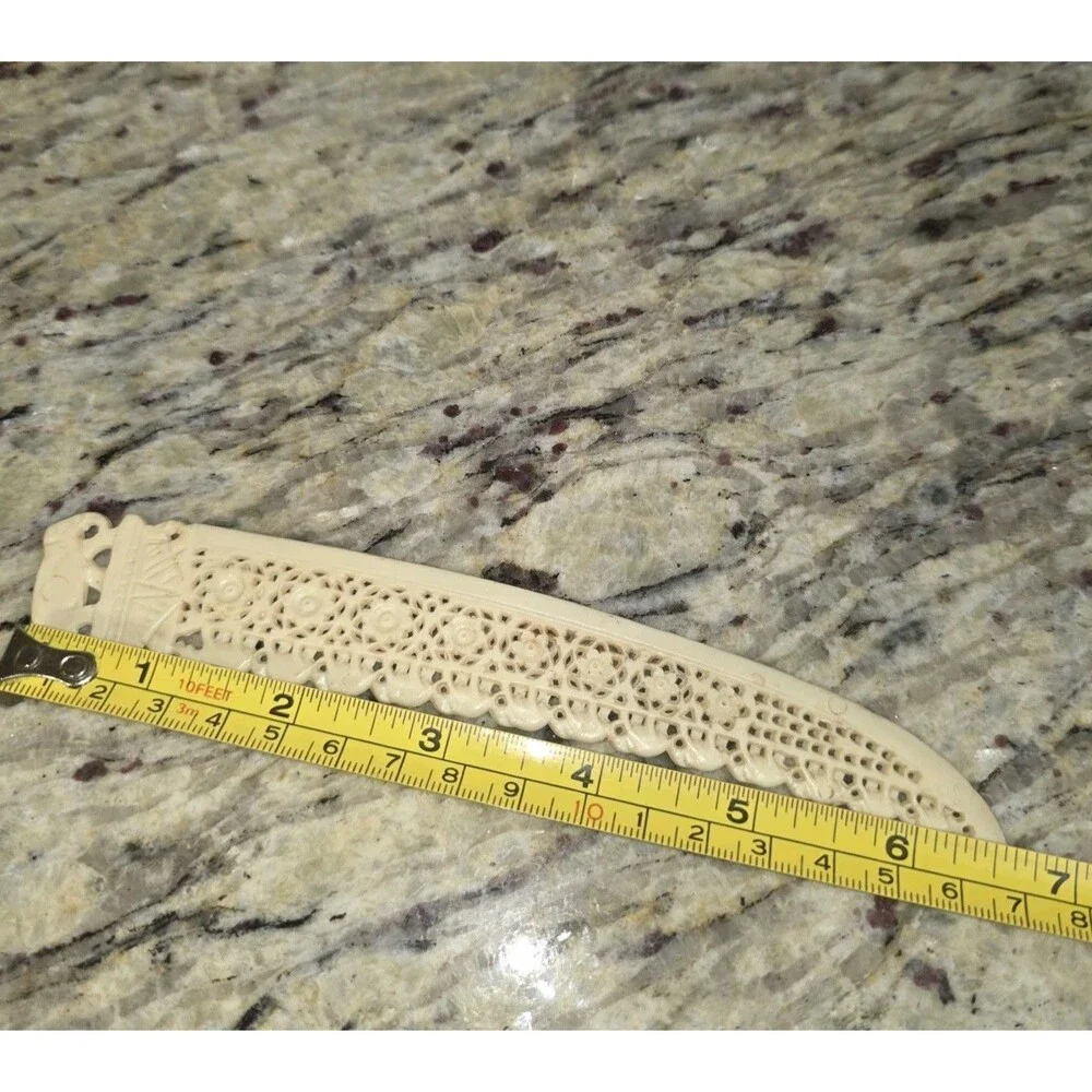 Vintage Letter Opener Celluloid / Plastic Elephant Design Curved Open Work